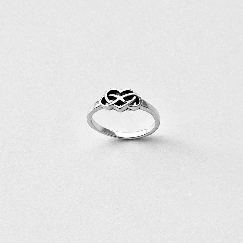 Sterling Silver Infinity Heart Ring, Eternity Love Rings, Celtic Knots Jewelry - Picture 12 of 13